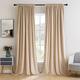 MIULEE 2 Pieces Velvet Curtains, Opaque Blackout Curtains, Rod Pull Through Curtains, Velvet Blackout Curtains, Sliding Curtains for Bedroom, Living Room, 140 x 245 cm (W x H), Taupe