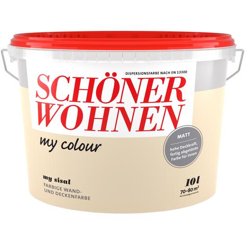 „SCHÖNER WOHNEN-FARBE Wand- und Deckenfarbe „“my colour““ Farben 10 Liter, my magnolia, matt, leicht zu verarbeitende Innenfarbe Gr. 10 l 10000 ml, beige (my sisal) Wandfarbe bunt“