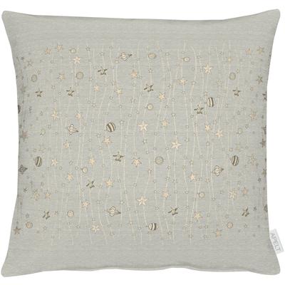 Kissenhülle APELT "6301" Gr. 1, grau (goldfarben, taupe), B:49cm L:49cm, Polyester, Obermaterial: 65% Polyester, 30% Viskose, 5% Polyacryl, Kissenbezüge Image