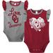 Girls Newborn & Infant Crimson/Gray Oklahoma Sooners Spread the Love 2-Pack Bodysuit Set