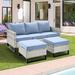 Latitude Run® Ingvald 74" Wide Outdoor Reversible Patio Sofa w/ Cushions Wicker/Rattan/Metal/Olefin Fabric Included/Rust - Resistant Metal | Wayfair