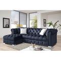 Black Sectional - House of Hampton® L-Shape Sectional Sofa, Tufted Chesterfield Couch Large Sofa Living Room Set w/ Chaise Lounge | Wayfair