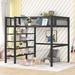 Isabelle & Max™ Addileigh Twin Loft Bed w/ Shelves Metal in Black | 66.5 H x 52 W x 77.4 D in | Wayfair 1EB72B5A28F943D08B55B0571CFD1657