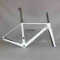 High Modulus Toray Carbon Fiber Rim Brake Road Bike Frame FM066 White Green Paint BSA Bottom Bracket Max Tire 25C