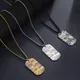 Camouflage Military Pendant Necklace for Men Stainless Steel Hip Hop Jewelry Box Chain Dog Tag Man