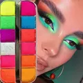 Fluorescent Eye Shadow Palette Waterproof Matte Neon Nude Red Green Pink Eye Shadow Pigments Shadow