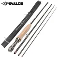 Mavllos 8FT 2.4M/9FT 2.7M Fly Fishing Rod Carbon Fiber 3/4 5/6 WT Medium Fast Action Cork Handle 4