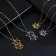 Skyrim Gold Color Amulet Fox Animal Pendant Necklace Stainless Steel Statement Choker Chain