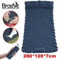 Matelas Gonflable Portable Polymères de Camping en Plein Air avec Oreiller d'Air Imperméable