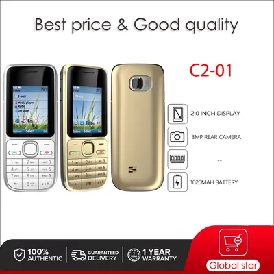 Original Unlocked C2 C2-01 2G 3G Mobile Cell Phone Russian Arabic Hebrew English Keyboard Made in Finland Unlocked phone