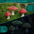 Mini Mushroom Glow In The Dark Resin Crafts Fairy Garden Miniatures Garden Ornament Terrarium