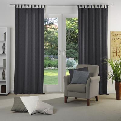 Vorhang WIRTH "Torbole" Gr. 3, schwarz, B:132cm H:175cm, Jacquard, Baumwolle, Polyester, Gardinen Image