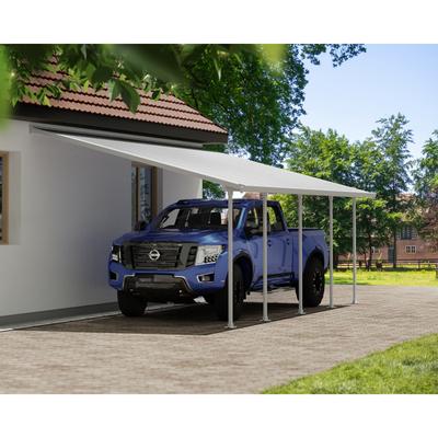 Feria 13 ft. White/White & Gray/Clear Lean to Carport