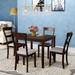 5-Piece Kitchen Dining Table Set, Wood Rectangular Table with 4 Chairs, Espresso