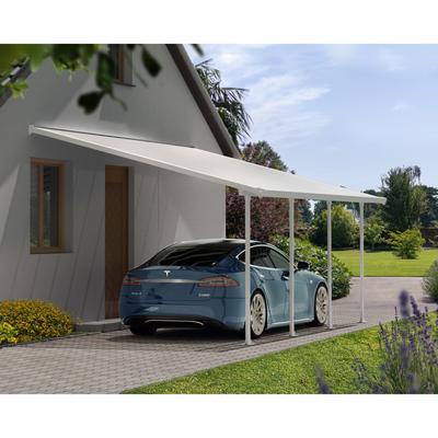 Feria 13 ft. White/White & Gray/Clear Lean to Carport