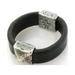 Pre-Owned Bottega Veneta Ring/Ring Leather/Silver 925 Black x Silver Men s No. 21 h29520f (Good)