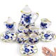 Miniatur Tee tasse Set Miniatur te Spiel Puppenhaus blau und weiß Mini Tee Set Chintz Geschirr Küche