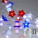 Viadha Red White And Blue And Flag Hats Lights Remote Control String Plug in Indoor Outdoor String Lights Ideal for Any Patriotic Decorations & Independence Day Decor