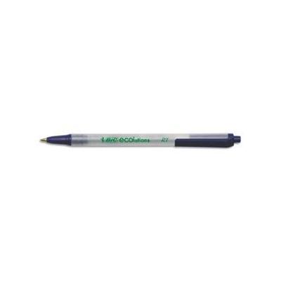 BIC America EcoLutions Clic Stic Retractable Ballpoint Pen, Blue Barrel/Ink, Med Pt, Dozen