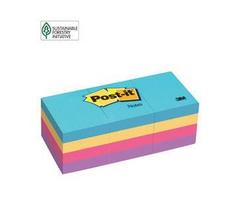3M Post-it 1 1 - 2in. x 2in. Notes, Ultra Colors, 100 Sheets Per Pad, Pack Of 12 Pads