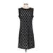 Chaus Casual Dress - A-Line: Black Brocade Dresses - Women's Size 4