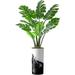 Artificial Tree In Contemporary Planter Fake Monstera Silk Tree For Indoor And Outdoor Home Decoration - 65 Overall Tall (Plant Plus Tree)