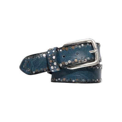 Nietengürtel SILBERGIFT, Damen, Gr. 105, blau (dunkelblau), Rindsleder, unifarben, modisch,klassisch, Gürtel, mit Multitcolour-Nieten Image