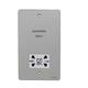 Schneider Electric Ultimate Flat Plate - Shaver Socket, Dual Voltage, 115/230V, GU7290WSS, Stainless Steel with White Insert