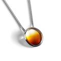 HENRYKA 925 Sterling Silver Sunset Oval Baltic Amber Necklace | Classic Pendant Accessory | Hypoallergenic Women's Jewellery & Gift with Box for Her