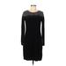 AB Studio Casual Dress - Sweater Dress: Black Dresses - Women's Size Medium