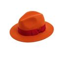 Women's Yellow / Orange Orange Felt Fedora With Red Band 53Cm Justine Hats