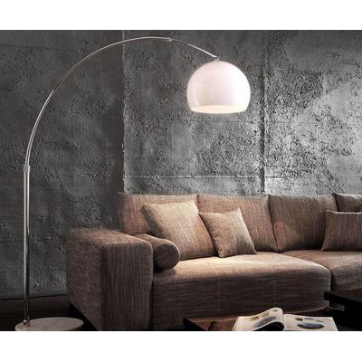 DELIFE Bogenleuchte Big-Deal Eco Lounge Weiss Marmor verstellbar, Leuchten Image