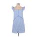 Ali & Jay Casual Dress - Mini Square Sleeveless: Blue Print Dresses - Women's Size Small