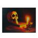 LED Lighted Skull by Flickering Candlelight Halloween Canvas Wall Art 12" x 15.75"