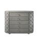 Gray Velvet Chest with 5 Drawer