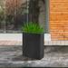 Kante 27" Tall Large Square Concrete Metal Indoor Outdoor Planter Pot w/ Drainage Hole