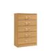 47.75" Beige and Silver Rectangular 5-Drawer Chest