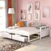 Wooden Daybed with Trundle Bed and Two Storage Drawers , Extendable Bed Daybed,Sofa Bed for Bedroom Living Room