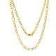 14K Real Gold Figaro Chain - Diamond Cut Cuban Link Figaro Necklace - Dainty Gold Pendant Necklace For Men Women 2.45mm 3.15mm 16" 18" 20" 22" 24", 24 inches, Gold, No Gemstone