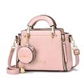 NOGRAX Shoulder Handbag Women Bags Vintage Designer Messenger Pu Leather Handbag Casual Shoulder Top-Handle Style Black-Pink