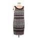 CMV Carmen Marc Valvo Casual Dress - Shift Scoop Neck Sleeveless: Black Color Block Dresses - Women's Size 8