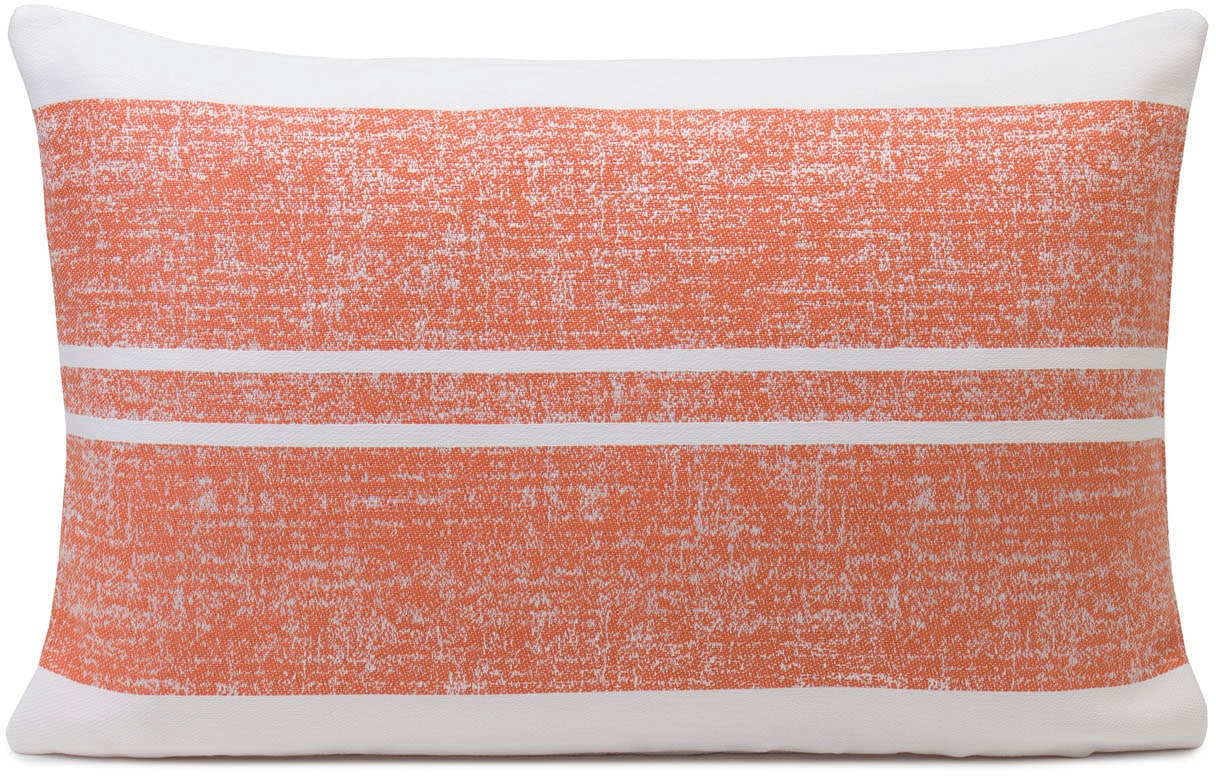 Kissenhülle GÖZZE "Java" Gr. 1, orange (apricot, weiß), B:40cm L:40cm, Polyester, Obermaterial: 65% Polyacryl, 35% Polypropylen, Kissenbezüge Image