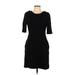 Donna Morgan Casual Dress - Sheath Crew Neck Short sleeves: Black Print Dresses - Women's Size 10