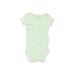 Carter's Short Sleeve Onesie: Green Bottoms - Size Newborn