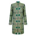 Women's Green Jade Shawl Rosette Wool Shawl Jacket Large Beatrice Von Tresckow