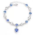 Bracelets coeur pour femme bijoux fins saphir bleu tanzanite cadeau de mariage haute qualité