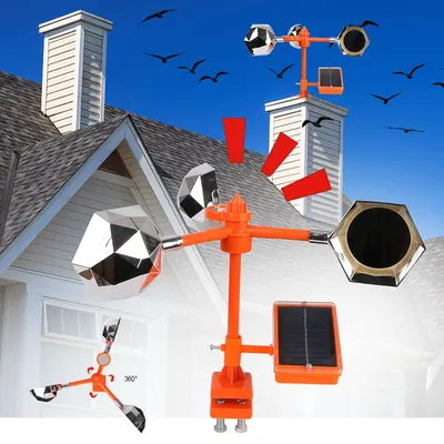 Répulsif d'oiseaux à coulée solaire voix dispositif de conduite extérieur jardin énergie