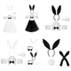 Costume de lapin de Pâques ensemble lapin Cosplay Costume lapin bandeau queue nœud papillon poignets