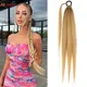 26 "Yaki Straight DIY Braid Pferdes chwanz mit Haar gummi Wickel um Zopf Haar verlängerung Pferdes