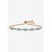 Women's 1.60 Cttw. Birthstone And Cz Gold-Plated Bolo Bracelet 10" by PalmBeach Jewelry in December